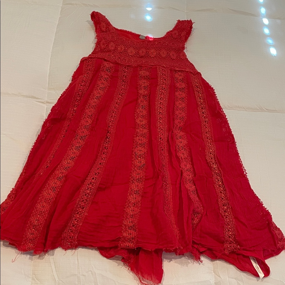 Free People Red Lace size medium Dress